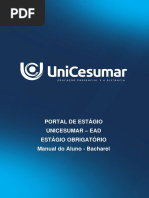 Portal de Estágio Unicesumar - Ead Estágio Obrigatório Manual Do Aluno - Bacharel