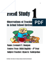 Name: Leonard T. Bangan Course/Year: Bsed English - 4 Year Subject Teacher: Dyan B. Valdepeñas