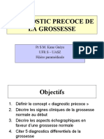 Diagnostic Precoce de La Grossesse: PR S.M. Kane Guèye Ufr S - Uasz Filière Paramédicale