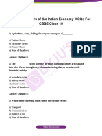 Sectors of The Indian Economy MCQ