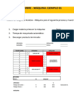 Operario: Operación: Maquina: Fecha:: Tiempo (Min) Operario Máquina