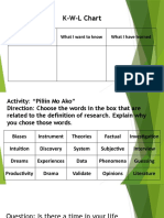 K-W-L Chart: What I Know What I Want To Know What I Have Learned