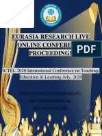 Eurasia Research Live Online Conference Proceedings