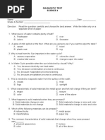 Diagnostic Test Science 4