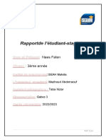 Rapportde L'étudiant-Stagiaire: Nom Et Prénom Niveau