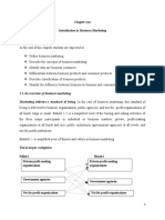 Chapter One Introduction To Business Marketing Objectives of The Chapter