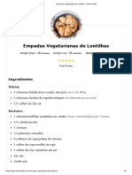 Empadas Vegetarianas de Lentilhas