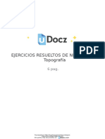 Ejercicios Resueltos de Nivelacion - Topografía: Encuentra Más Documentos en