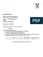 Semester 1 ERP System Skills Exam December 2022