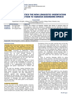 Clinical Linguistics The New Linguistic Orientation and Its Connection To Various Disorders Speech