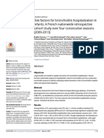 Risk Factors For Bronchiolitis Hospitalization in Infants: A French Nationwide Retrospective Cohort Study Over Four Consecutive Seasons