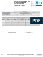 Horario Del Curso: Institución Educativa Colegio Oriental No. 26 Manual de Procesos Misional Gestión Académica