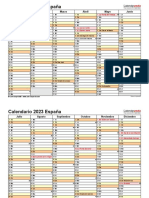 Calendario 2023 España: Enero Febrero Marzo Abril Mayo Junio