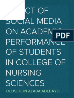 Impact of Social Media On Academic Performance of Students in Nigeria Airforce College of Nursing Sciences Kaduna