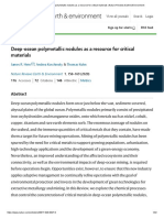 Deep-Ocean Polymetallic Nodules As A Resource For Critical Materials - Nature Reviews Earth & Environment