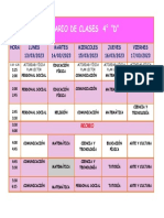 Horario de Clases 4° "D"