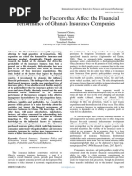 Investigating The Factors That Affect The Financial Performance of Ghana's Insurance Companies