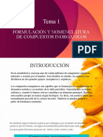 Tema 1: Formulación Y Nomenclatura de Compuestos Inorganicos