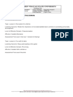 Eastern Visayas State University: Assessment Plan (Affective Domain) in Physical Education