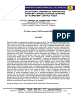 The Effect of Budget Control On Financial Performance Among State - Owned Enterprises