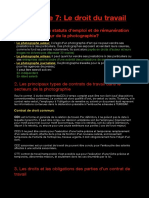 Chapitre 7: Le Droit Du Travail: 1. Les Différents Statuts D'emploi Et de Rémunération Dans Le Secteur de La Photographie?