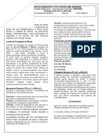 Tema: Civilização Romana: Escola Municipal Tito Flavius Lima Andrade Semana 10 de 16/11 A 20/11/20