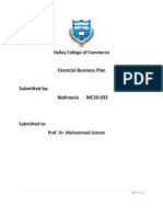 Hailey College of Commerce: Financial Business Plan Submitted By: Mahneela MC20-033