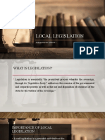 Local Legislation: Presented By: Group 5