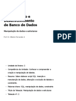 Programação e Desenvolvimento de Banco de Dados