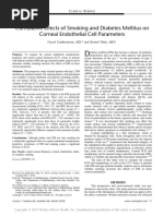 Cumulative Effects of Smoking and Diabetes Mellitus On Corneal Endothelial Cell Parameters PDF