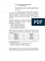 Lista 4 - Reações de Precipitação