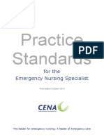 Practice Standards For The Emergency Nurse Specialist. CENA, 2014