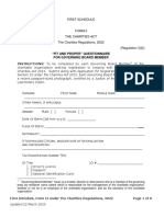 1st Schedule Form II - Fit and Proper Questionnaire