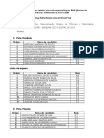 Resultado Final Especializacao Matematica EAD 2023