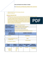 Template and Guide For The Citizen's Charter - SAMPLE