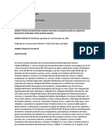 Norma Sanitaria de Manipulación de Alimentos Requisitos Sanitarios para Manipuladores