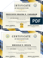 Certificate of Recognition