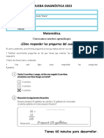 3ro PRUEBA DIAGNÓSTICA 2023 Matematica