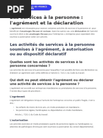 Les Services À La Personne - L'agrément Et La Déclaration PDF