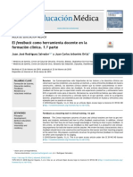 Feedback Como Herramienta Docente en La Formación Clínica, Parte 1 PDF