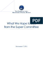 Hope To See From Super Committee