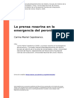 Capobianco, La Prensa Rosarina en La Emergencia Del Peronismo