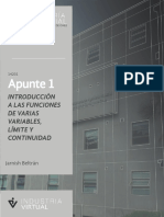 Apunte 1: Introducción A Las Funciones de Varias Variables, Límite Y Continuidad