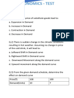 Economics Test Demand and Supply