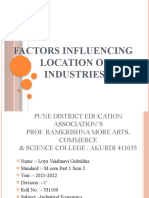 Factors Influencing Location of Industries