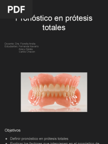 Pronóstico en Prótesis Totales