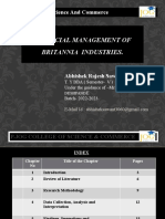 Financial Management of Britannia Industries PVT LTD - Abhishek Sawant