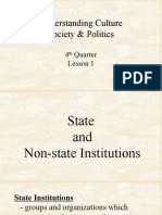 4th QTR Week 1 State Non State Institutions