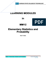 Learning Modules in MM12 Elementary Statistics and Probability