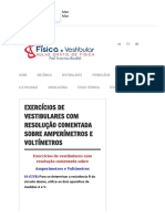 Exercícios de Vestibulares Com Resolução Comentada Sobre Amperímetros e Voltímetros - Física e Vestibular PDF